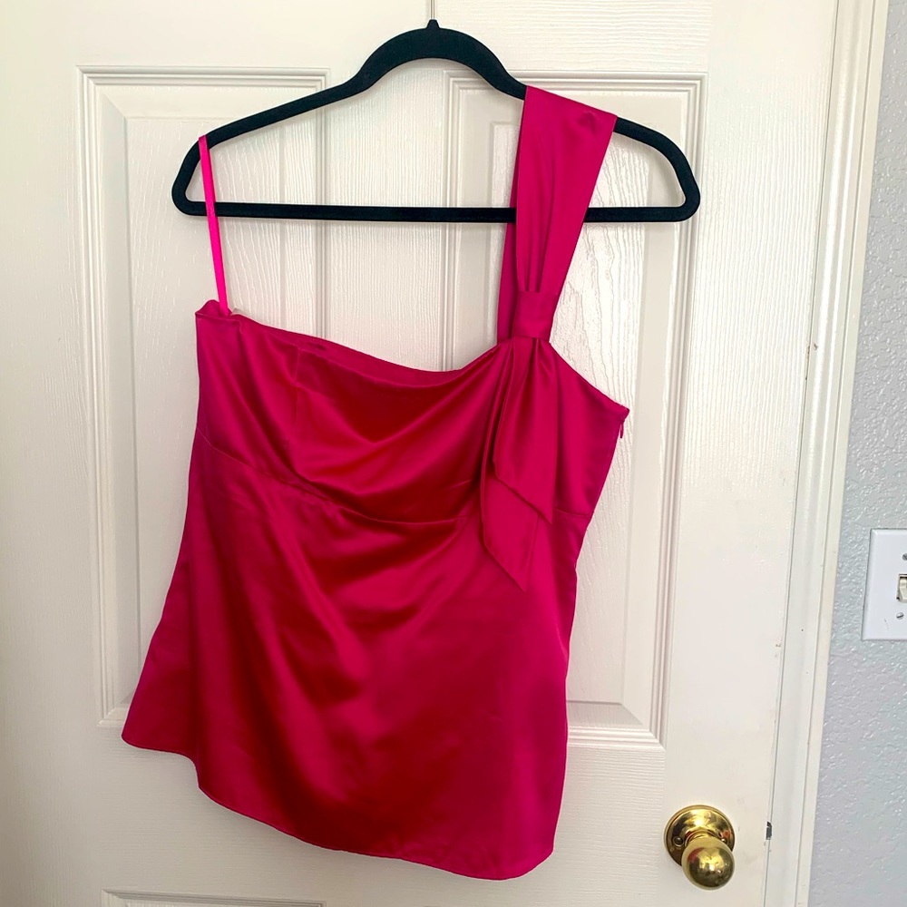 Loft pink satin blouse